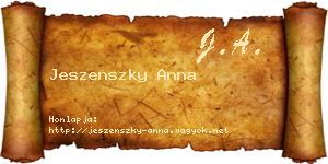 Jeszenszky Anna névjegykártya