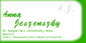 anna jeszenszky business card